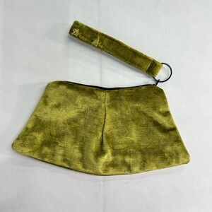 Maruca Velvet Wristlet Clutch Small Olive Green Boho Retro Whimsigoth Artsy Bag